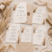 Neutrale Pampas Botanische Save the Date Kaart