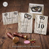Houtskool Masquerade Witte Damast 12 Tafels Poster