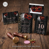 Ruby Red Masquerade Black Damask Goud Bedankzakje