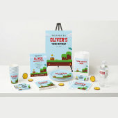 Colorful kids video game birthday invitation kaart