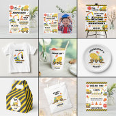 Constructie 4e verjaardag acryl uitnodigingen