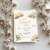 Construction Dump Truck Party Boy First Birthday Papieren Bordje