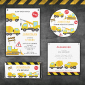 Bouw Dump Truck verjaardag uitnodiging Spandoek