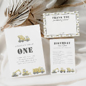 Bouwvrachtwagen Voertuigen Jongens 1e Verjaardag Poster