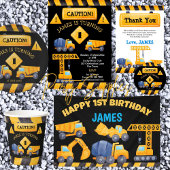 Bouwvrachtwagen, verjaardagsfeestje bedankdoosjes