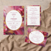 Contemporary Elegance:  Fuchsia Pink Gold Menu (Personaliseer de collectie van deze zelfstandige maker.)