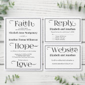 Kaart met details over zwarte en witte bruiloft (Personaliseer de collectie van deze zelfstandige maker.)