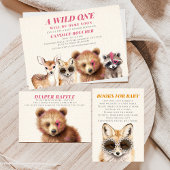 Wild One Mohawk Raccoon Baby shower Servet