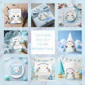 Twins Boys 'Ice Cream Birthday Party Favoriete Box Bedankdoosjes