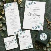 Elegante Eucalyptus & Calligrafie Script Diner Menu