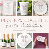 Coquette Roze Waterverf Bow Vrouwelijke Dag Party Papieren Bordje