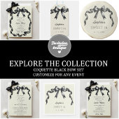 Budget Coquette Black Bow Sweet 16 Uitnodiging