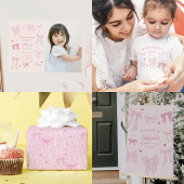 Whimsical Pink Bows Verjaardagsmeisje T-shirt