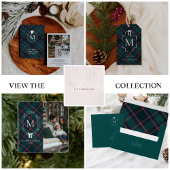Plaid monogram | Custom Holiday Logo Kartonnen Onderzetters