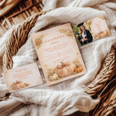 Photo Coquette Bow Pumpkin Fall Graduation Aankondiging