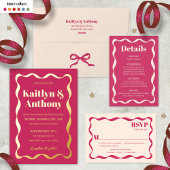 Coquette Boog Retro Trouwzaal Stoelen Plattegrond  Folie Uitnodiging