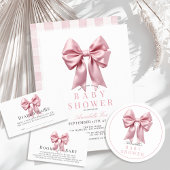 Coquette Pink Bow Ribbon Girl Baby shower Bedankdoosjes
