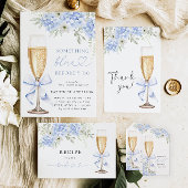 Iets blauwe bloemenbruids douche uitnodiging