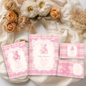 Coquette Gingham Franse Teddy Diapper Raffle Informatiekaartje