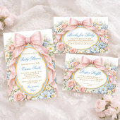 Coquette Pink Bow Floral  Plaatskaartje