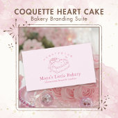 Coquette Roze Hart Cake Laat een Review QR Code Visitekaartje