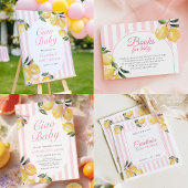 Kokette citroensroze babyshower servetten