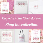 Coquette Roze Bogen en wijn Bachelorette Kaart