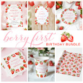 Coquette Strawberry Bow Cadeaupapier