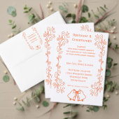 Coral Bells Scrollwork Ontwerp Wedding Programmakaart (Personaliseer deze collectie van deze onafhankelijke maker. Test)