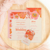 Elegante koraal roze pioen bloem kaart