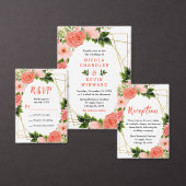 Coral Red Roses with Foliage Vierkante Sticker (Personaliseer de collectie van deze zelfstandige maker.)