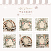 Coral Wildflower Lijst bruiloft Kaart
