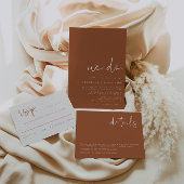 CORIANDER Bohemian Burnt Oranje Guest Book Sign Kaart