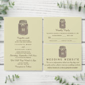 Country Burlap Mason Jar Bruiloft Dank u Bedankkaart (Personaliseer de collectie van deze zelfstandige maker.)