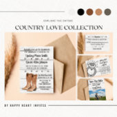 Country Love Western Rustic Wedding Invitation Kaart