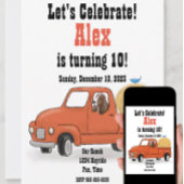 Land pick-up truck verjaardag papieren bordje