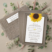 Land Rustic Sunflower & Burlap Wedding Informatiekaartje (Personaliseer deze collectie van deze onafhankelijke maker. Test)