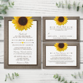 Landelijke Rustieke Zonnebloem & Burlap Bruiloft S Drieluik Uitnodiging (Personaliseer de collectie van deze zelfstandige maker.)