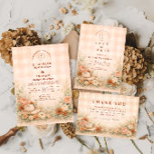 Country Western Blush Bloemen Bruiloft Save The Date