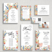 Land Wildbloem Kleurrijke Bloemen Bruiloft All In One Uitnodiging