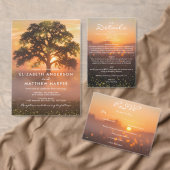 Rustic Sunset Nature Wedding Website QR Code Informatiekaartje (Personaliseer de collectie van deze zelfstandige maker.)