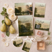 Landscape Art Wedding Invitation Kaart