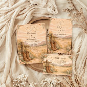 Cowboy Boots Desert Wedding Bedankkaart