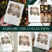 Familie Kerstmis Thuis Party Gepersonaliseerd Papieren Bordje