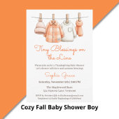 Thanksgiving Baby Shower Boy | Cozy Clothesline Kaart