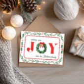 Cozy Green Plaid Christmas Joy Feestdagenkaart