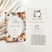Herfst Gezellige Pompoen Baby shower Uitnodiging