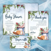 Gezellige Winter Hot Cocoa Snowly Baby shower dank Kaart