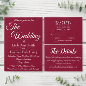 Cranberry Red gestileerde naam bruiloft retour adr Etiket (Personaliseer de collectie van deze zelfstandige maker.)