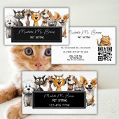 Grappige Crazy Cats Honden Pet Sitter QR Code Busi Flyer